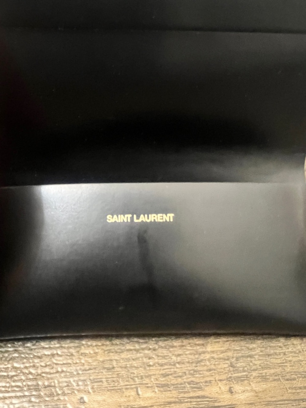 REAL MENS Saint Laurent YSL Glossy Black Rectangular Sunglasses with Case - Picture 4 of 8